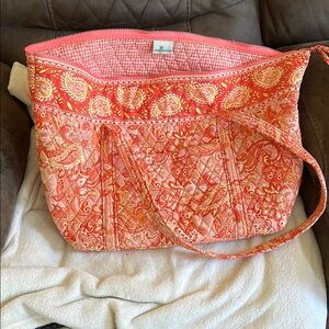 Vera Bradley Orange Geometric Paisley Tote